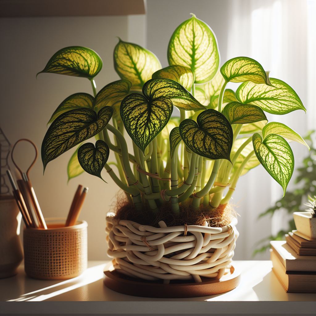 decoracao com planta jiboia