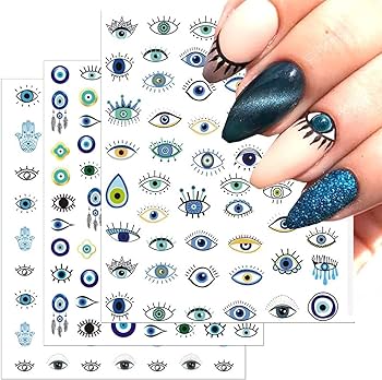 Greek Eye Decorated Nails