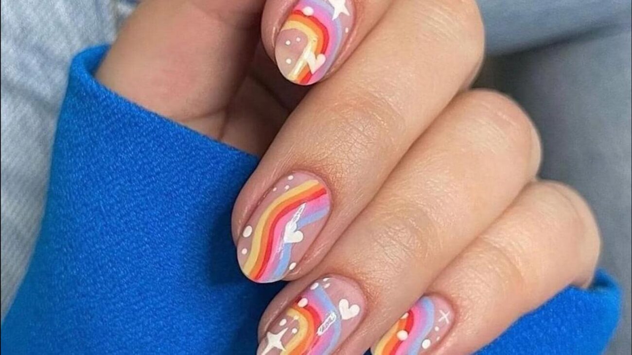 rainbow nail decoration