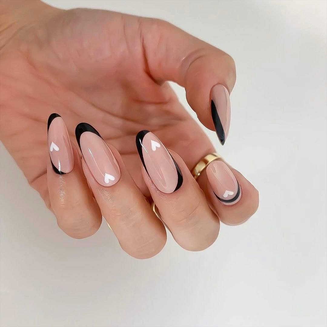 Pink and Black Nail Art