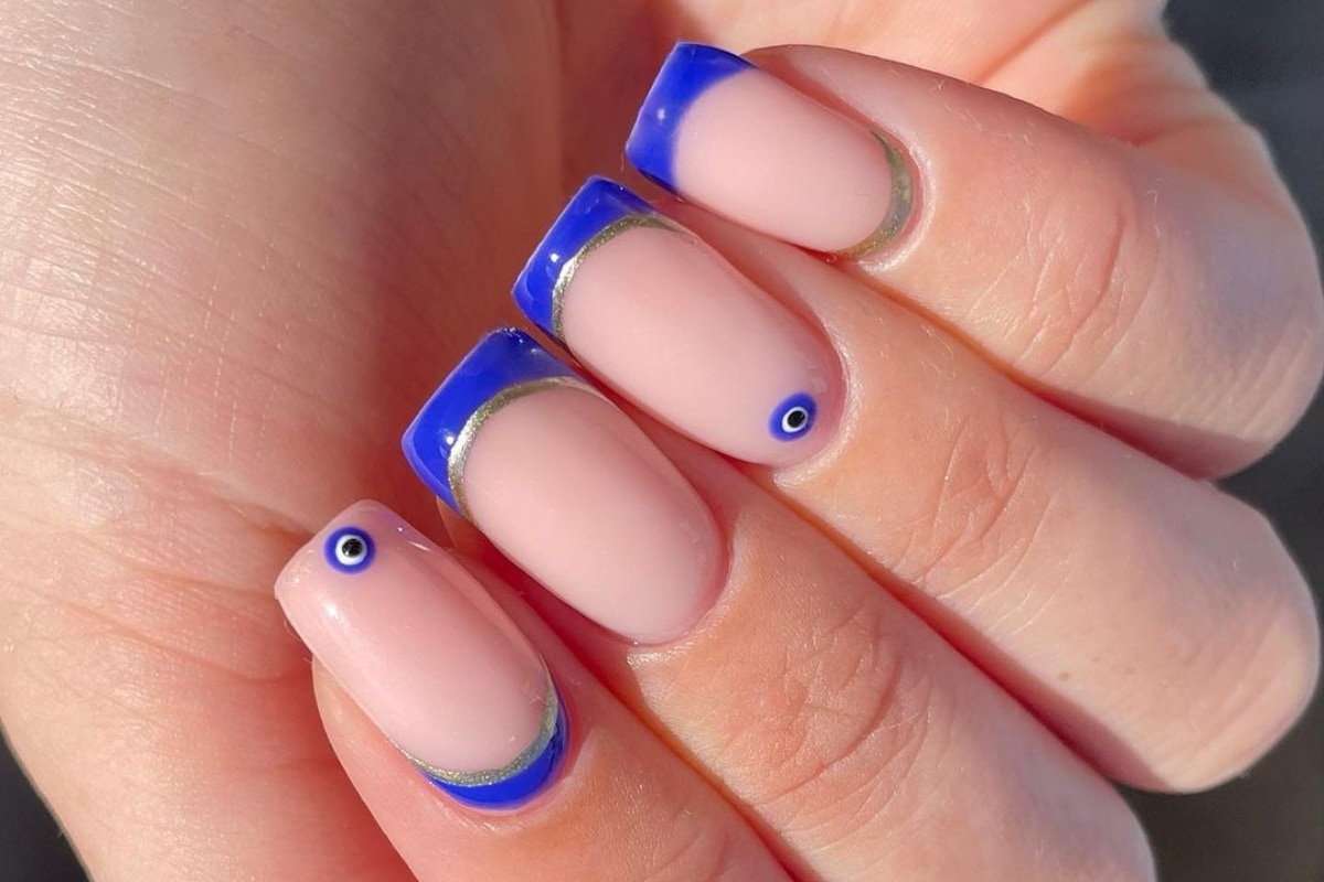 Greek Eye Decorated Nails