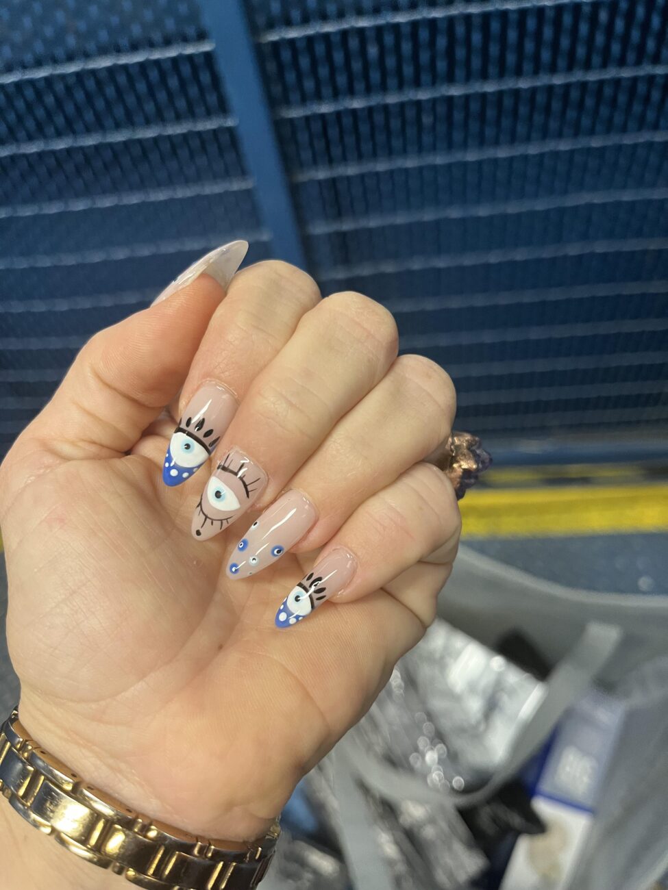 Greek Eye Decorated Nails