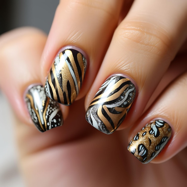 animal print nail art