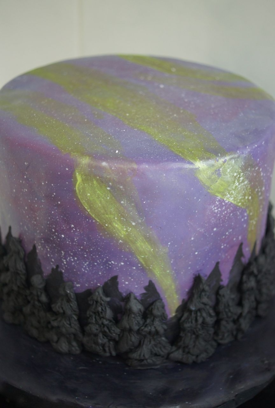 Aurora Borealis Decorated Cake