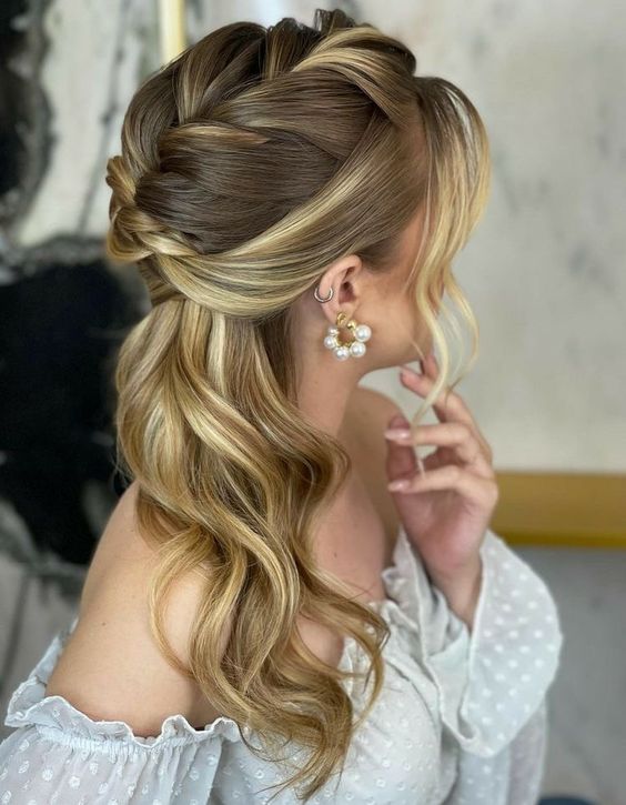 penteado madrinha cabelo longo