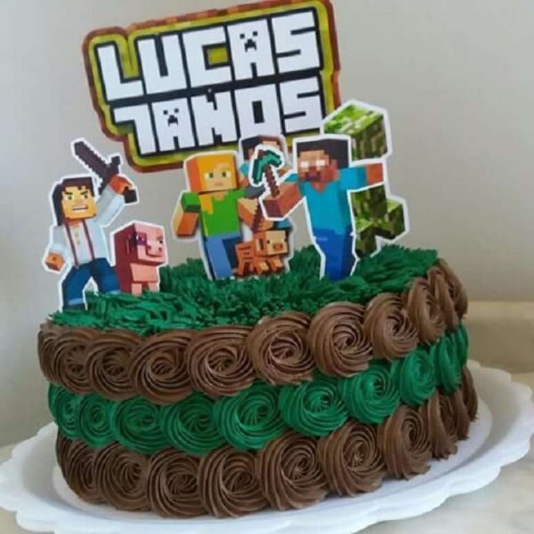 Bolo Decorado Minecraft