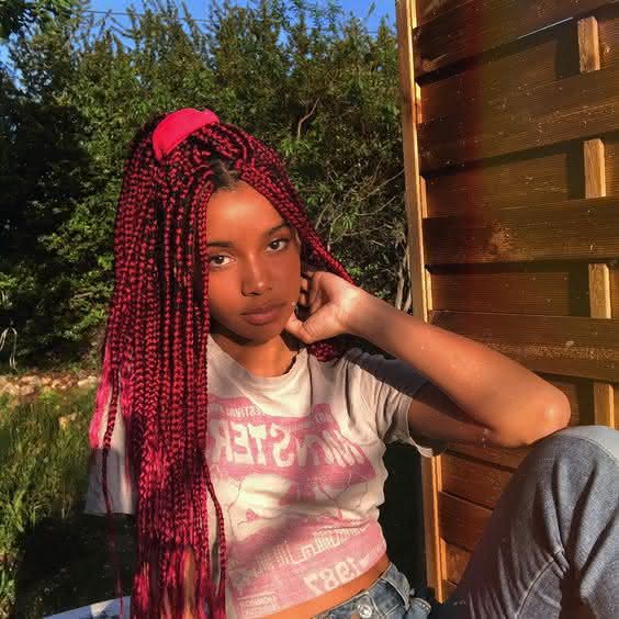 Box Braids Vermelho