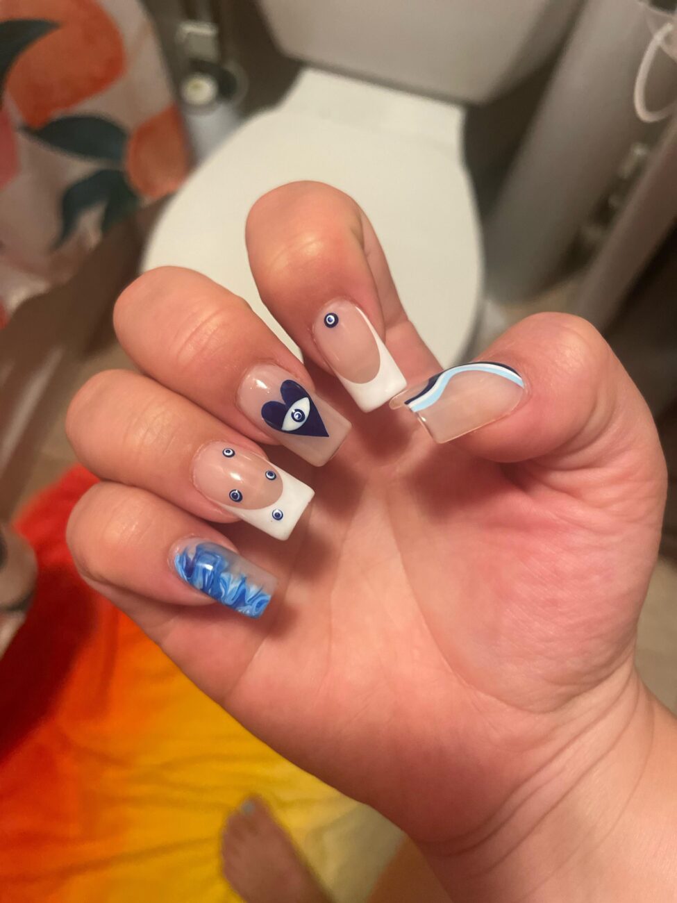 Greek Eye Decorated Nails