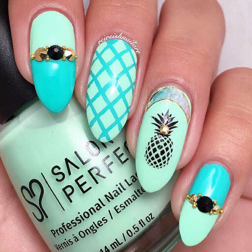 Pineapple Decorated Nail