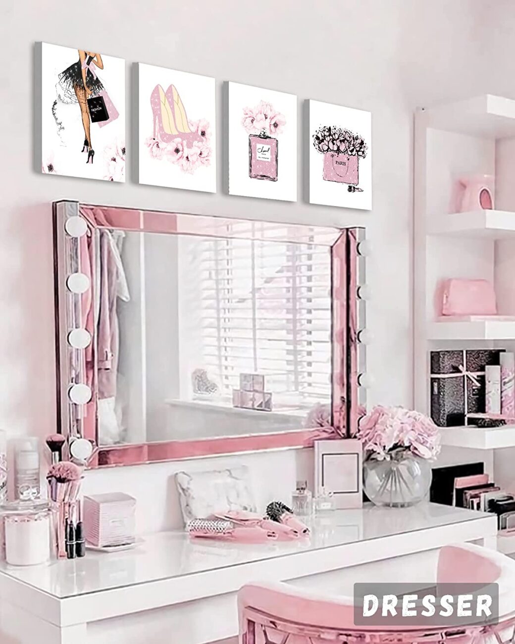 Pink adult bedroom decoration