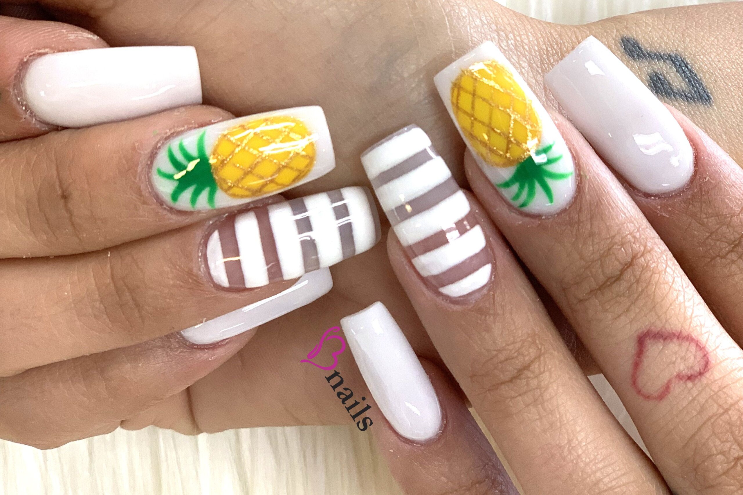 Pineapple Decorated Nail