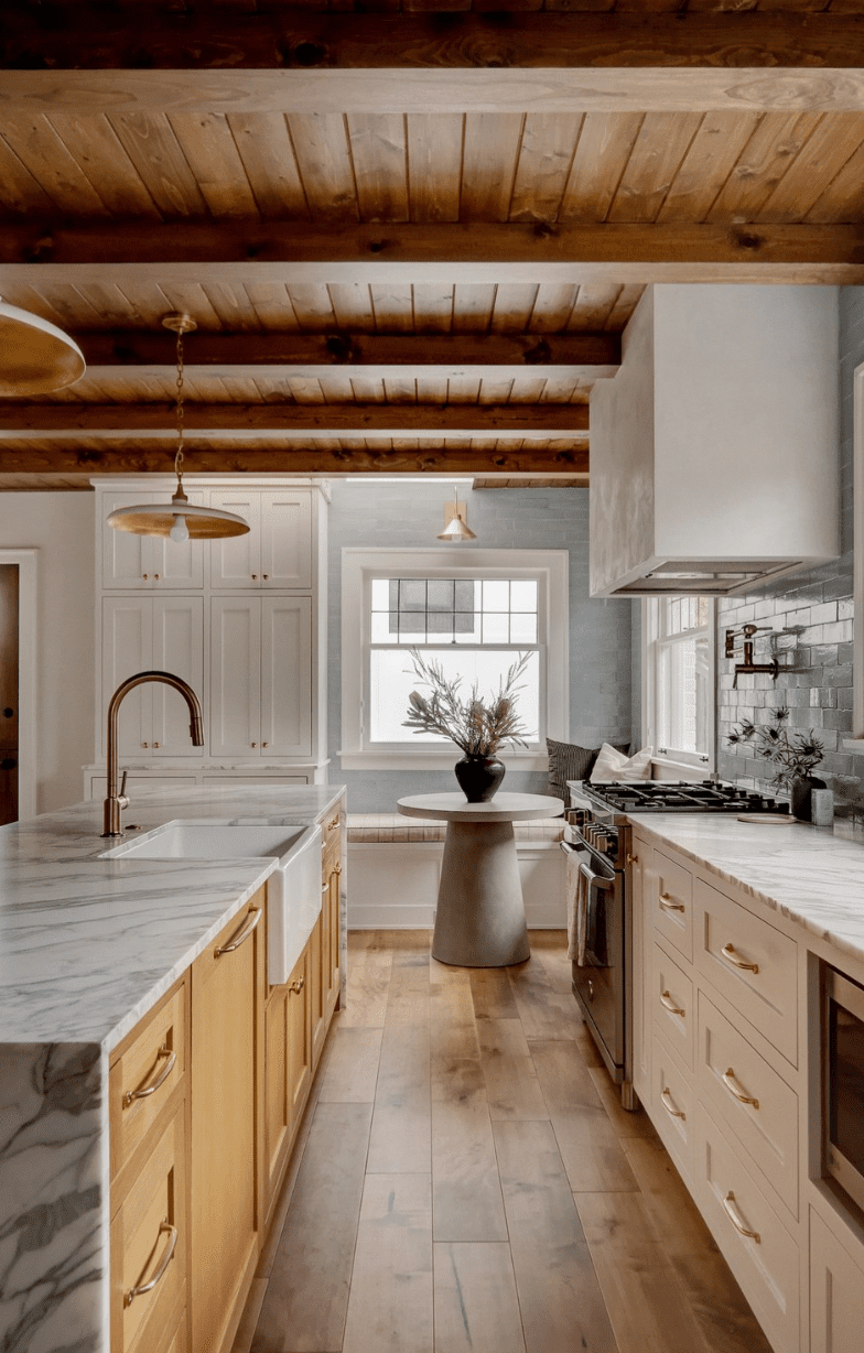 White Kitchen with Wood