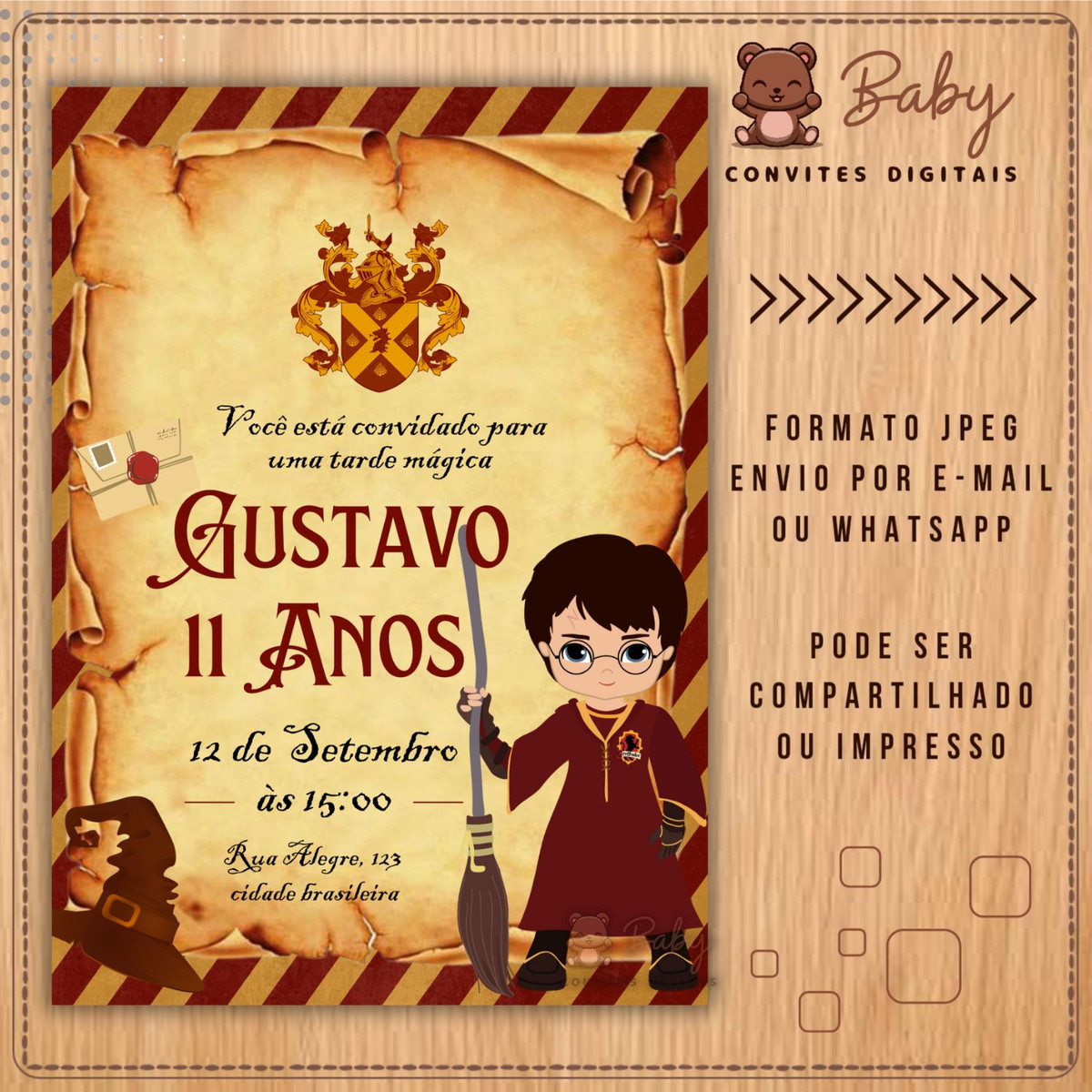 Convite Festa do Harry Potter