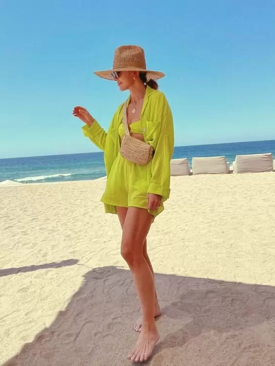 look praia feminino simples