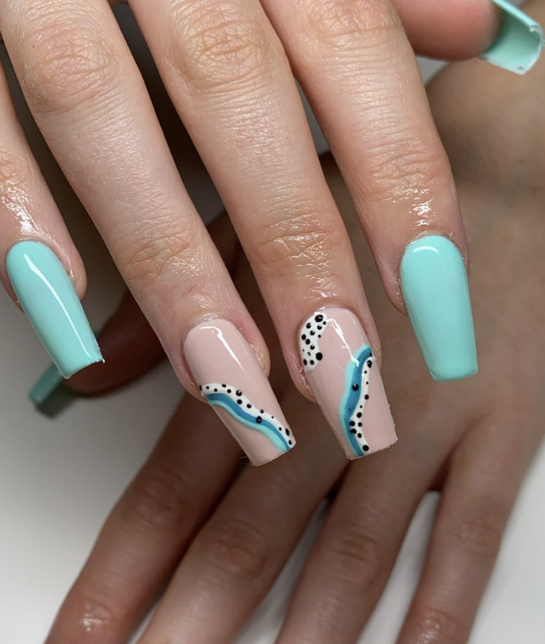 Turquoise Blue Nail Art