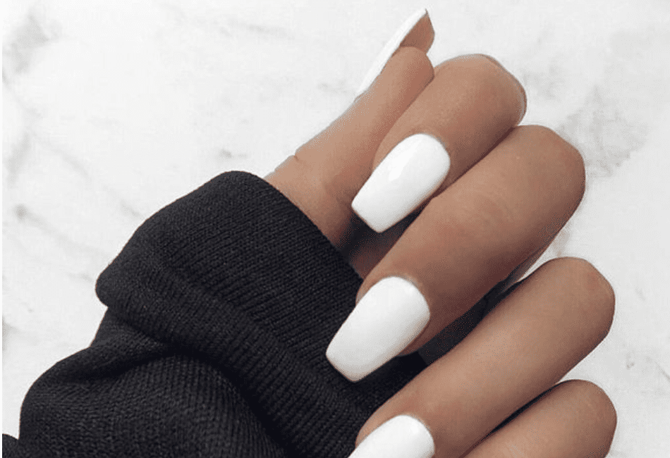 White Decorated Nail