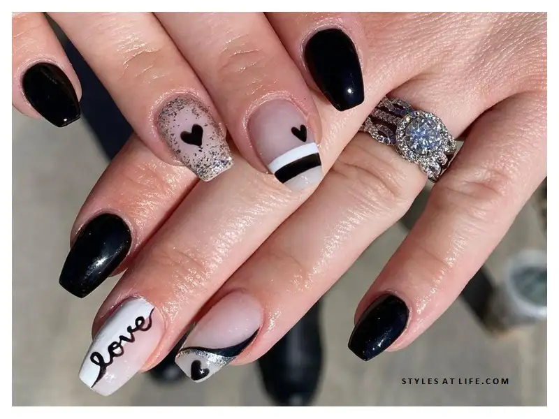 Dark Decorated Nail