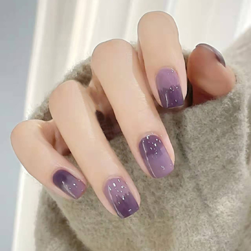 Purple Decorated Nail