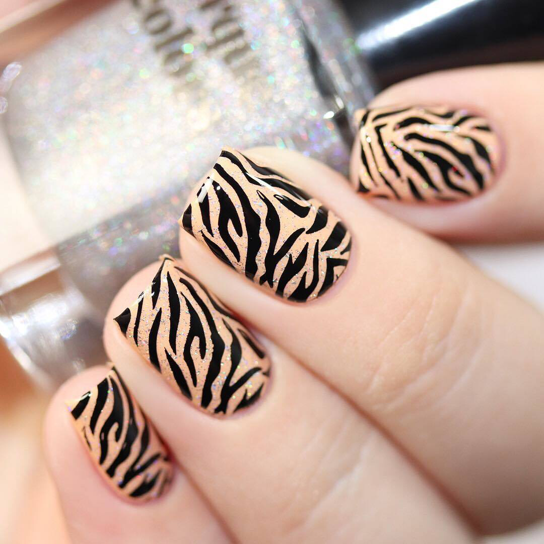 Zebra and Jaguar Decorated Nails