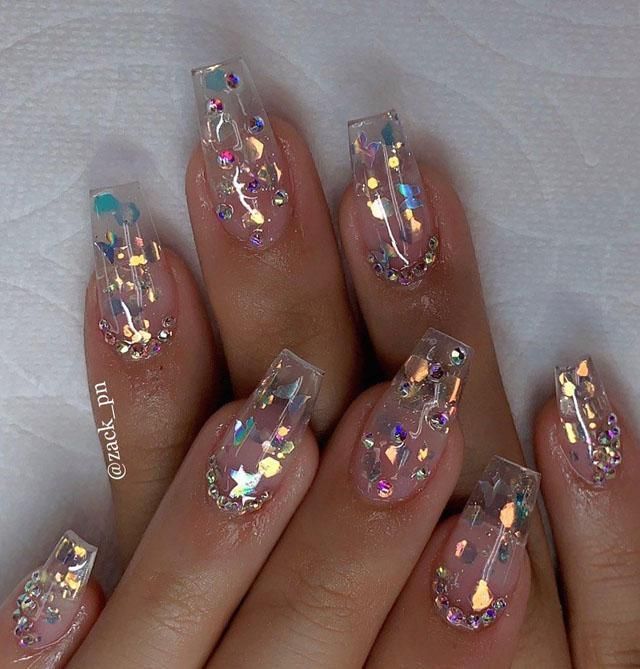 Transparent Decorated Nail