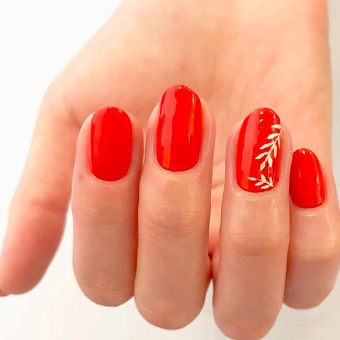 Red Decorated Nail