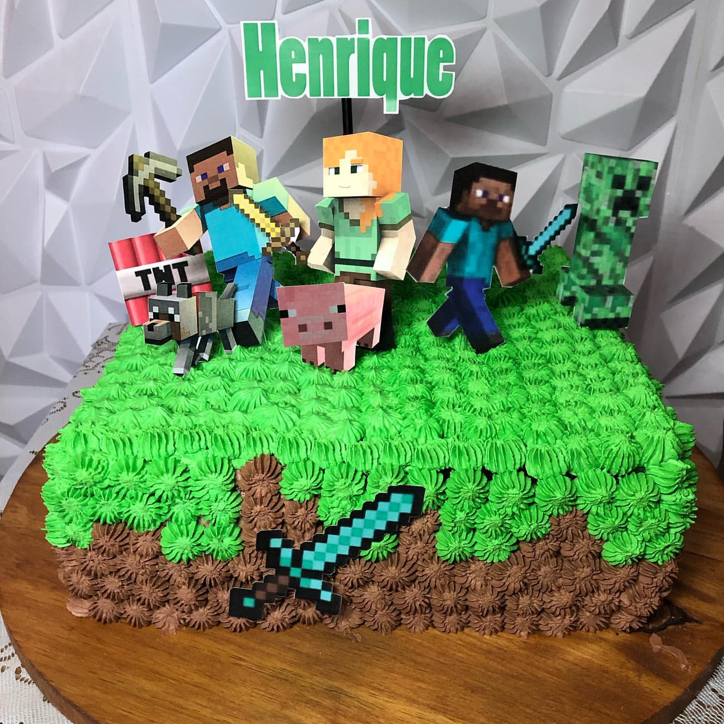 Bolo Decorado Minecraft