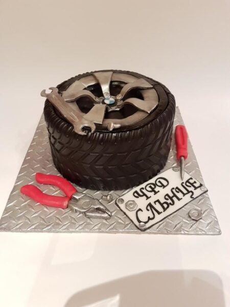 Mechanic Workshop Decorated Cake