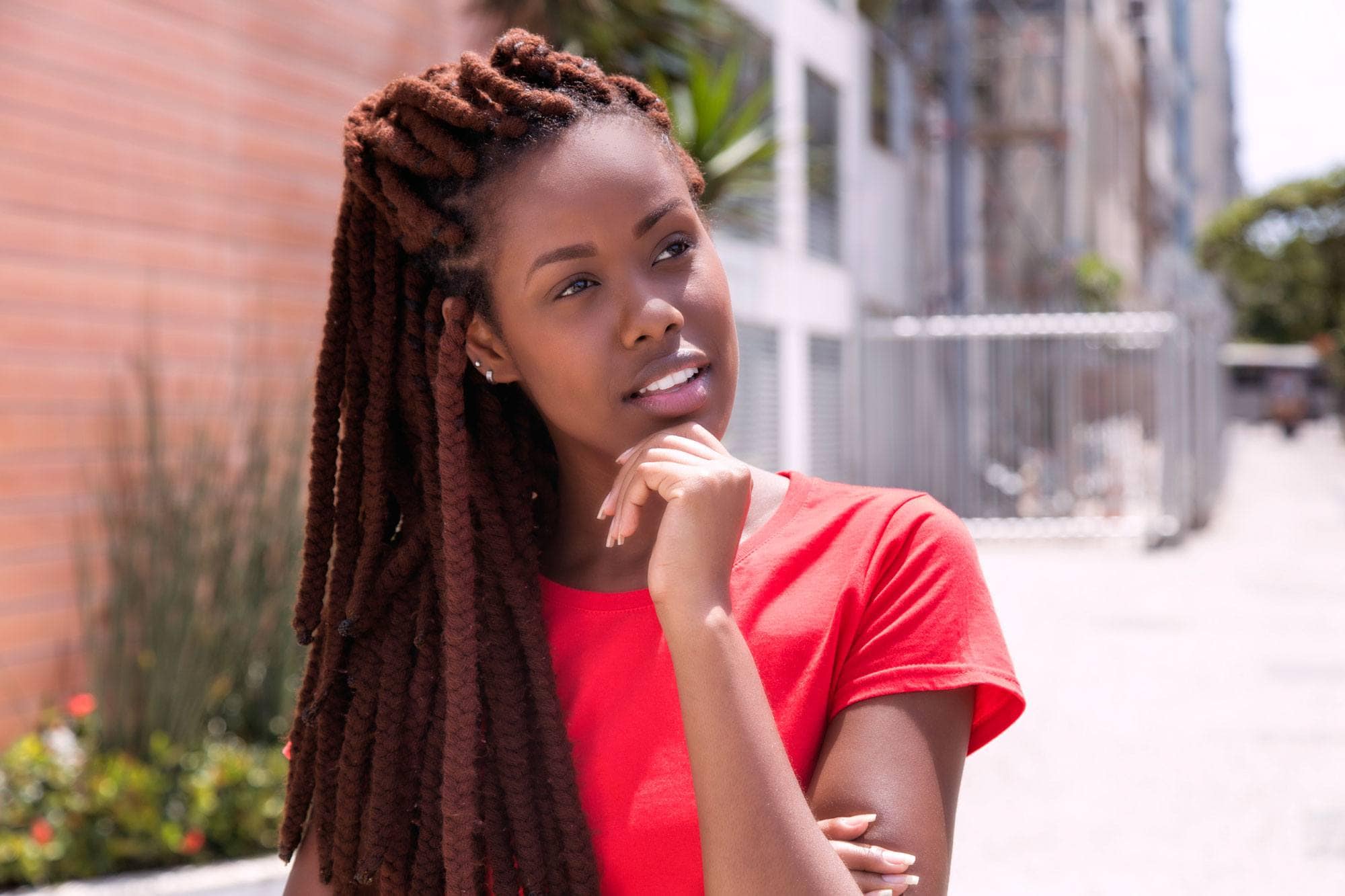 Box Braids Vermelho