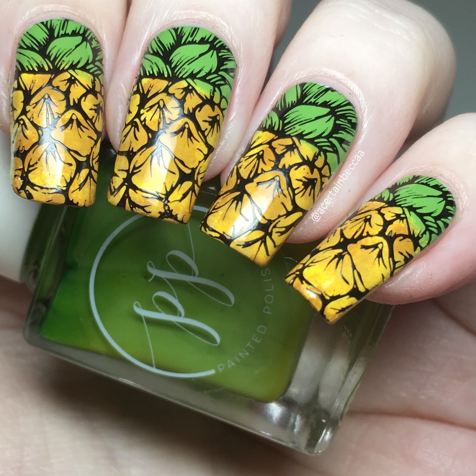 Pineapple Decorated Nail