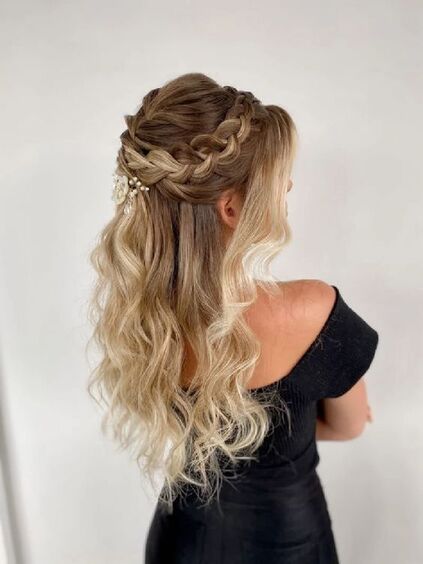 penteado madrinha cabelo longo