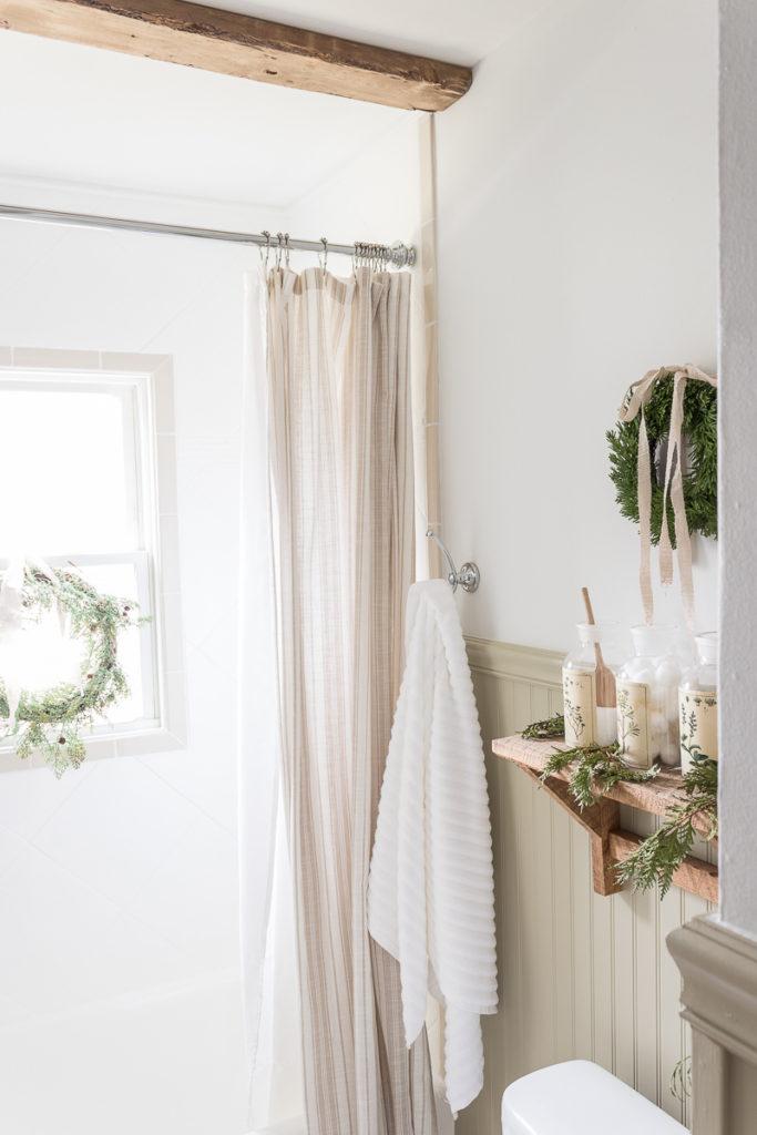 Christmas decorated bathroom