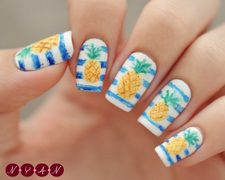 Pineapple Decorated Nail