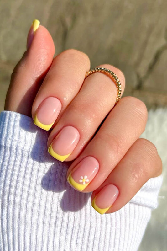 Yellow Decorated Nails