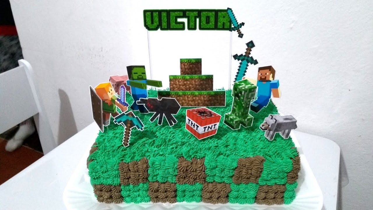 Bolo Decorado Minecraft