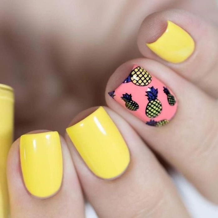 Pineapple Decorated Nail