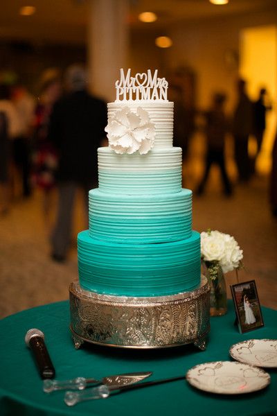 Turquoise Decorated Cake