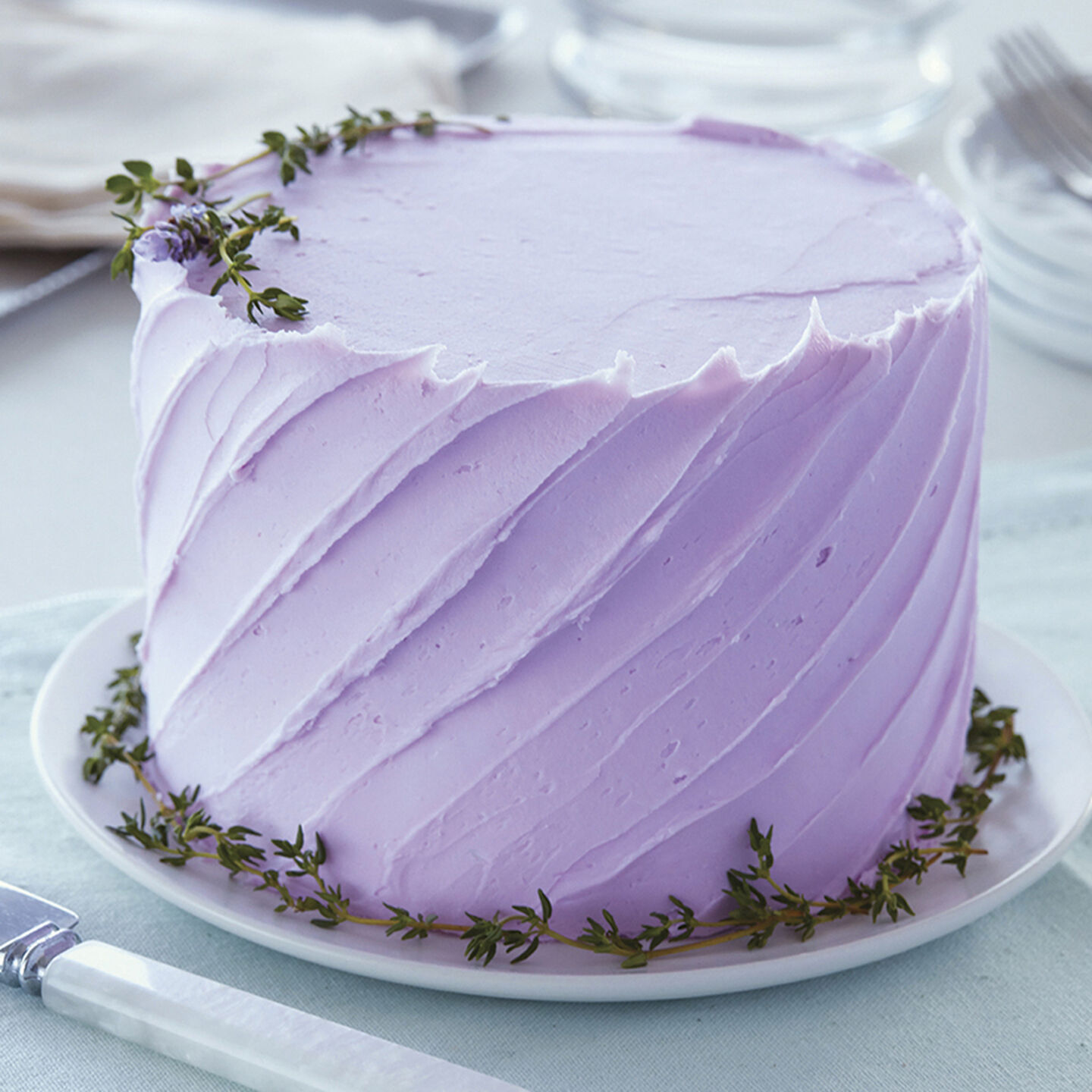 Lilac Decorated Cake