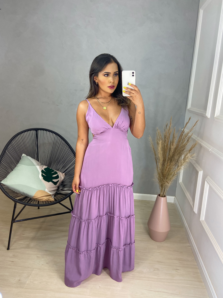 Look com Vestido Lilas