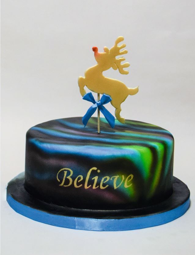 Aurora Borealis Decorated Cake