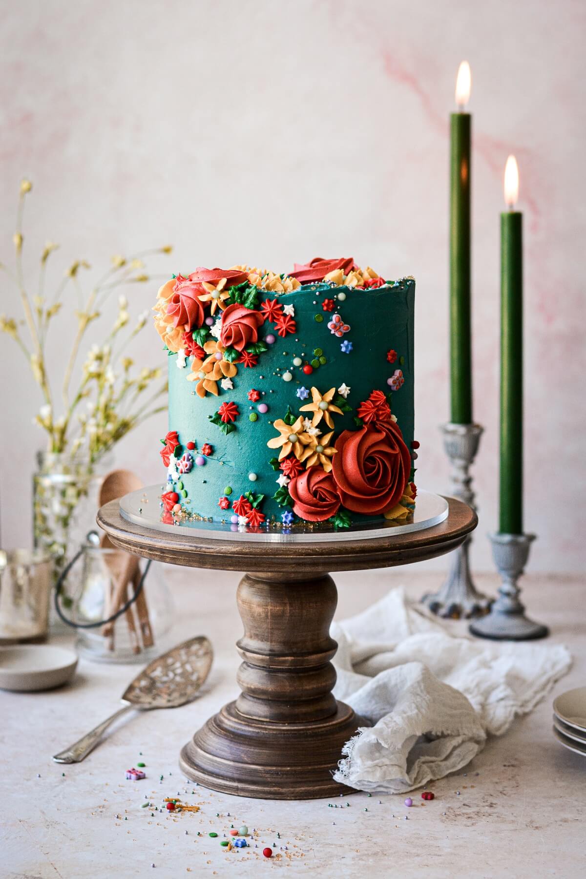 Turquoise Decorated Cake