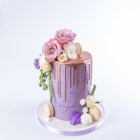 Lilac Decorated Cake