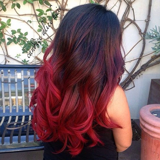 ombre hair red