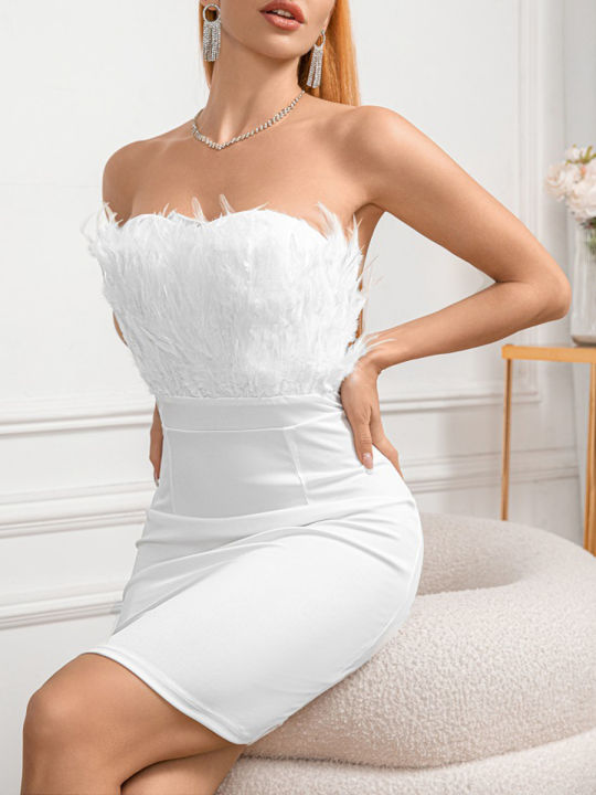 white summer party dress look