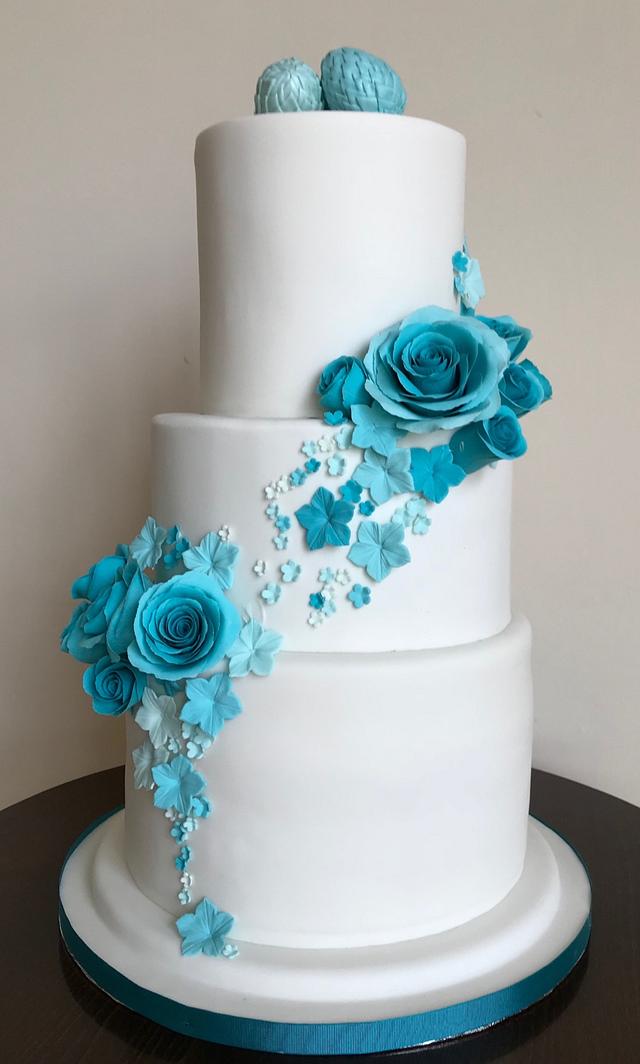 Turquoise Decorated Cake