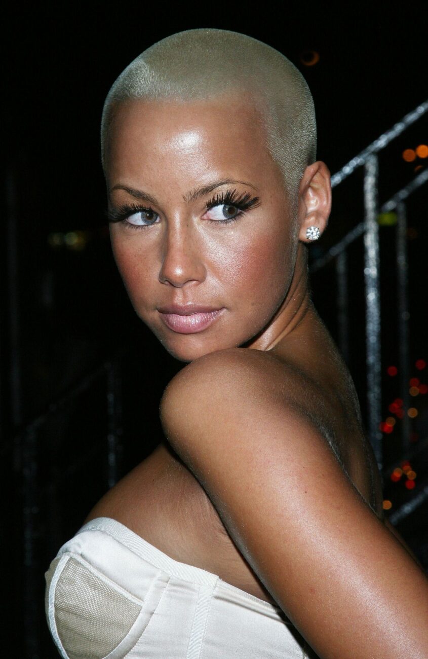 female celebrity with shaved haircut