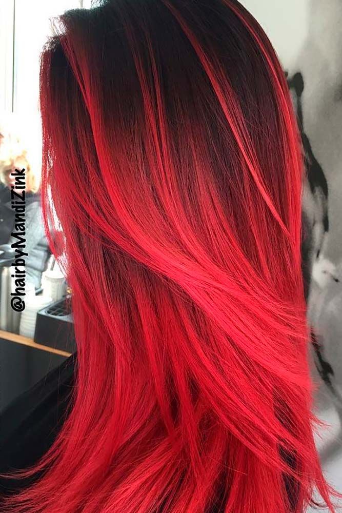 ombre hair red