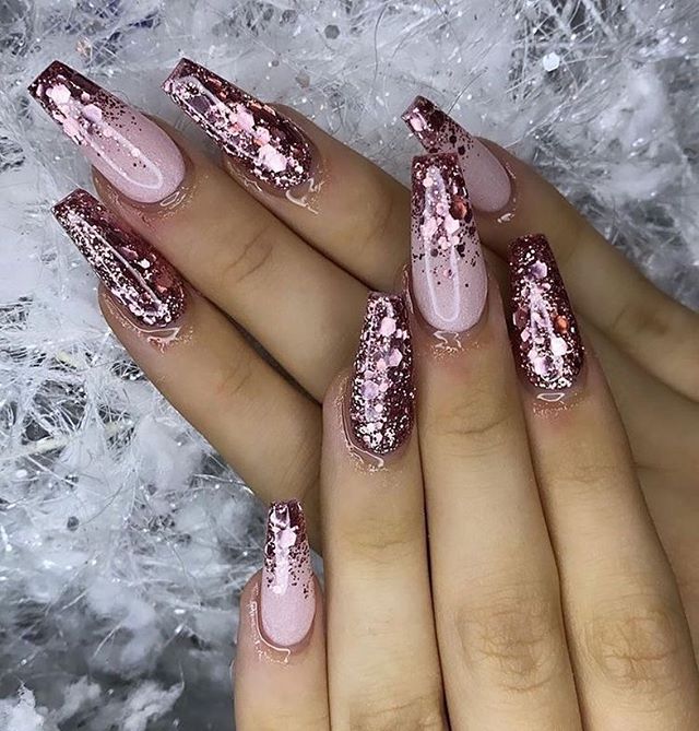 Nail Decorated With Glitter