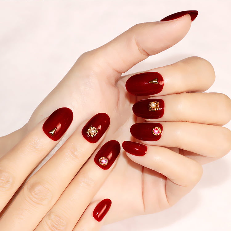 Red Decorated Nail