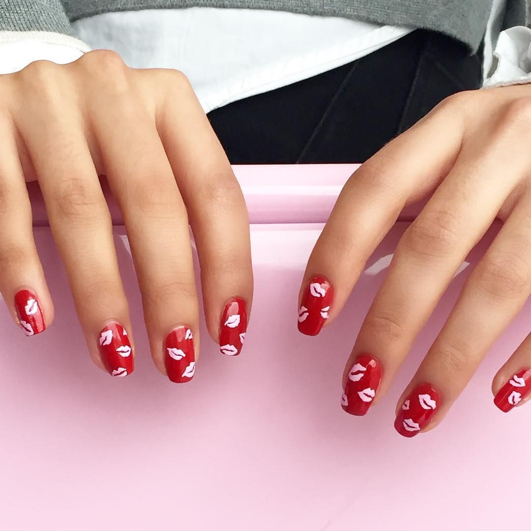 Red Decorated Nails