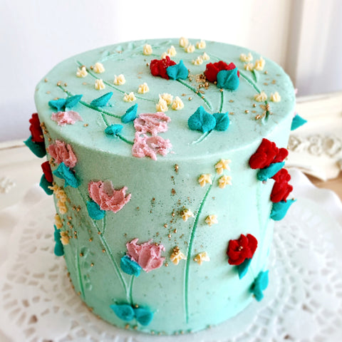 Turquoise Decorated Cake